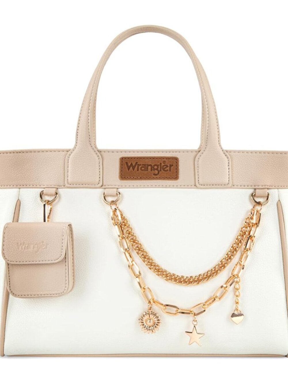 Wrangler Medium Tote Bag Purse for Women with Handbag Charm and Detachable Mini